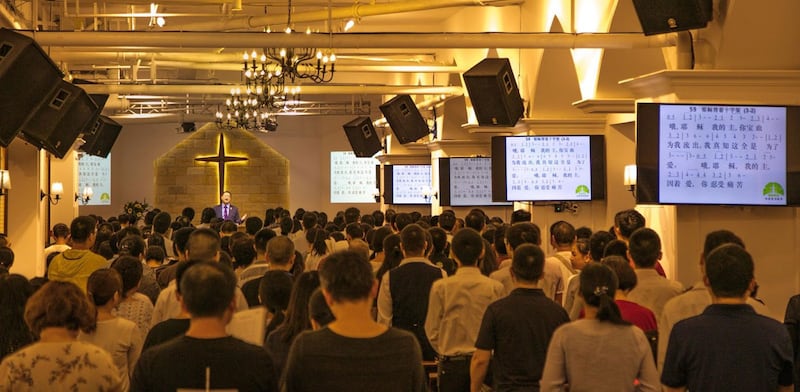 资料图片:成都秋雨圣约教会礼拜。(秋雨圣约教会脸书)